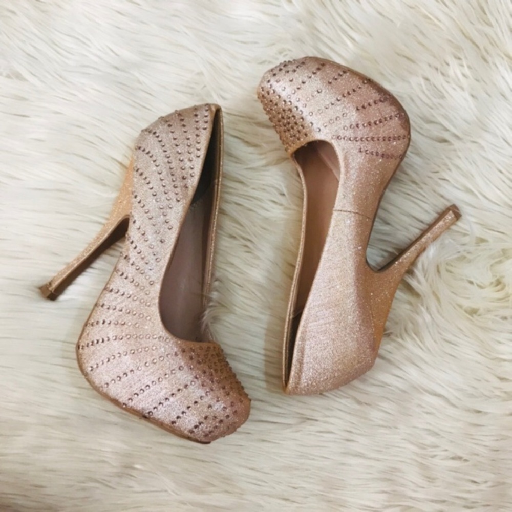 Rose Gold Sparkly Heels |
